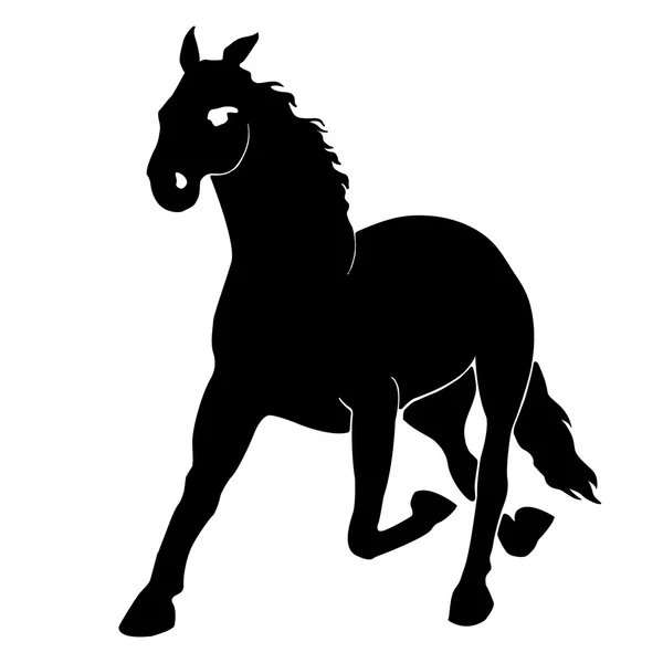 Cavalo silhueta vetor ilustração —  Vetores de Stock