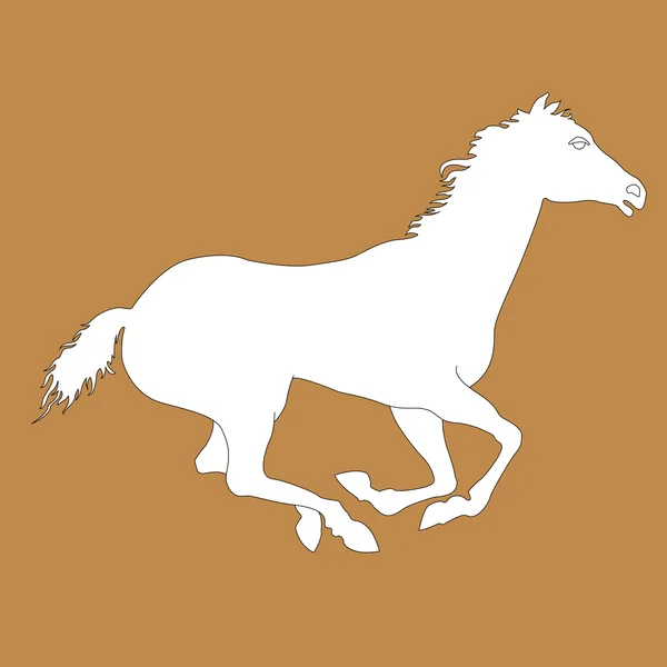 Cavalo correndo ocre — Vetor de Stock