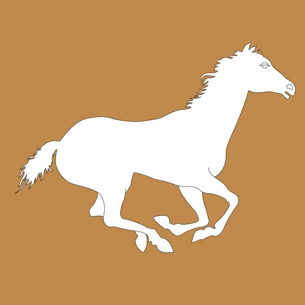 Caballo corriendo ocre — Archivo Imágenes Vectoriales