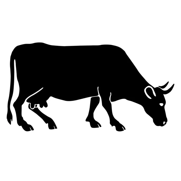 Silueta negra vaca adulta — Archivo Imágenes Vectoriales