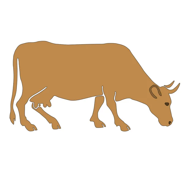 Vaca adulta cor ocre —  Vetores de Stock