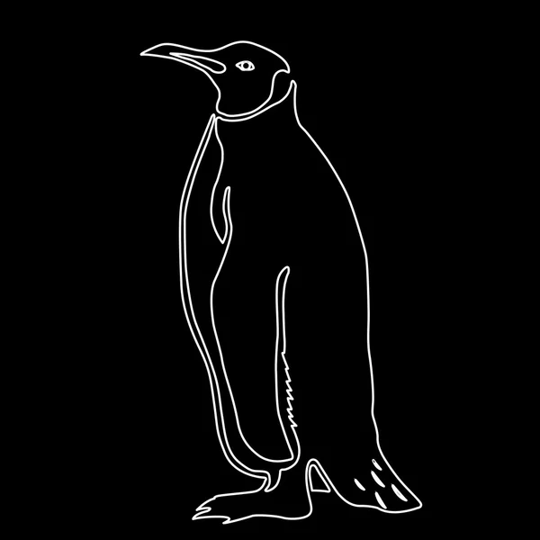 Zwarte silhouet pinguïn vectorillustratie — Stockvector