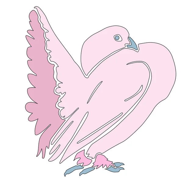 Рожевий силует голуб Векторні ілюстрації — стоковий вектор