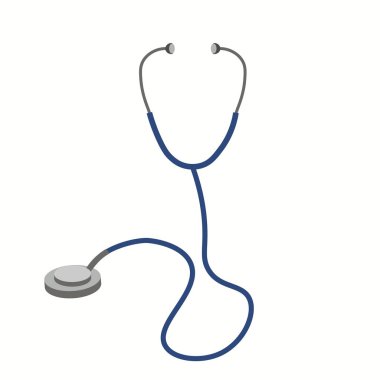 Steteskopun vektör karikatürü. Steteskop, tıbbi sağlık ve steteskop tıbbi malzeme teşhisi
