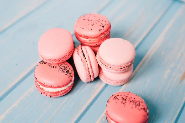 Zartrosa Macarons — Stockfoto