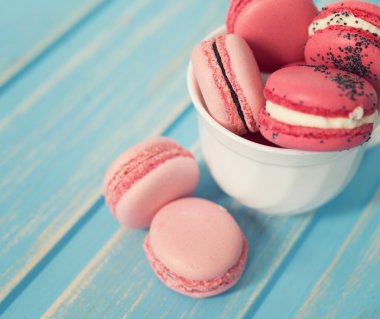 Yumuşak pembe Macarons