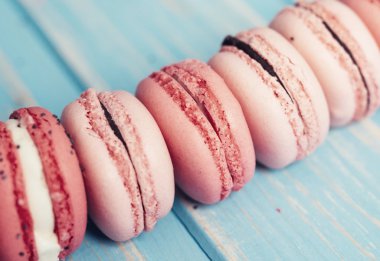 Yumuşak pembe Macarons