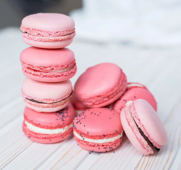 Zartrosa Macarons — Stockfoto