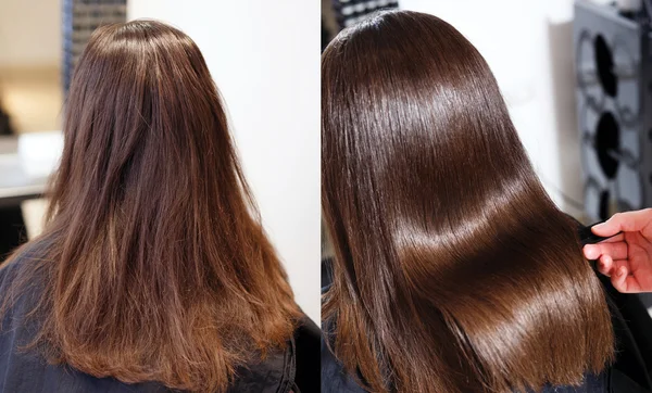 Barna haj. Beautifu egészséges hosszú haj — Stock Fotó