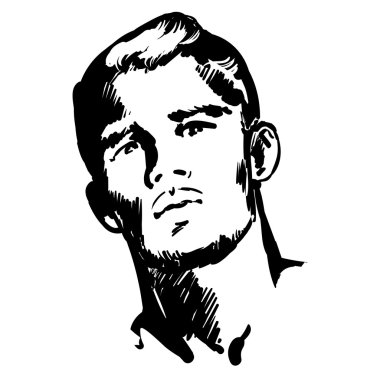 Beautiful Brunette Men portrait. Beauty Model Male