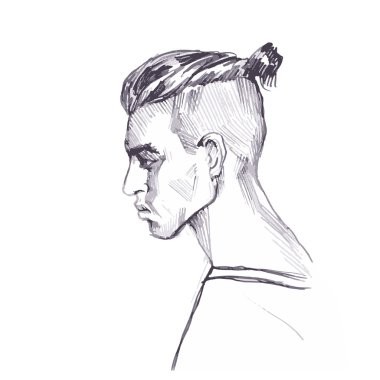 Güzel esmer Model erkek. Saç modeli.