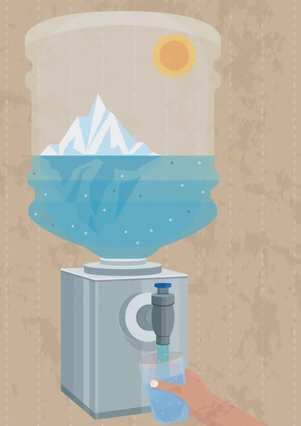 Εικονογράφηση του σούπερ καθαρό πόσιμο νερό — Διανυσματικό Αρχείο