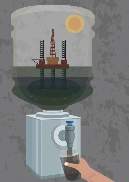 Ilustración de la contaminación del agua — Vector de stock