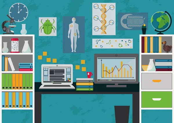 科学家的工作地点 — 图库矢量图片