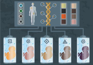 Genetic manipulations and cloning clipart