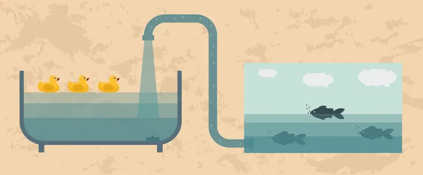 Hållbar konsumtion av vatten — Stock vektor