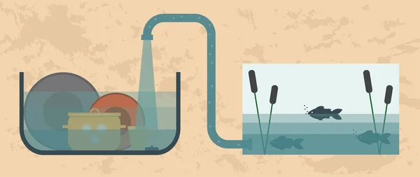 Consommation durable d'eau — Image vectorielle