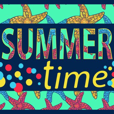 Yaz saati Poster denizyıldızı desenli 2