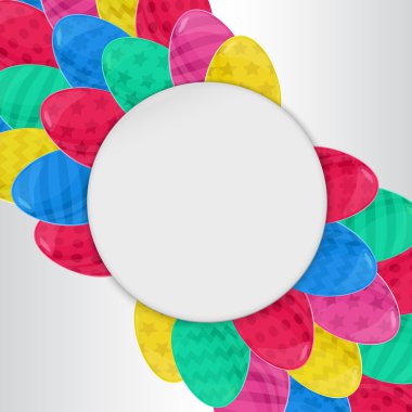 Paskalya yumurta çerçeve karikatür tarzı renkli beyaz 3