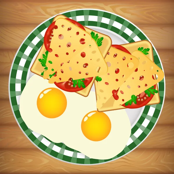 HUEVOS DE DESAYUNO SANDWICH — Vector de stock