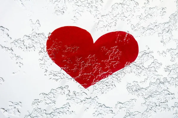 Koud hart. Hart in ijs. Hart in de winter. — Stockfoto