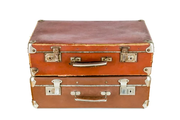 Старые потрепанные чемоданы . — стоковое фото