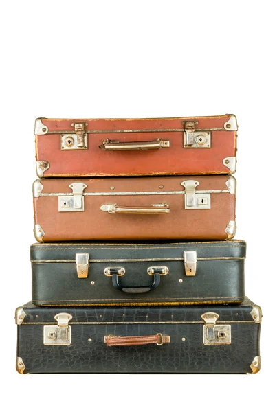 Set of old vintage suitcases. — Stock Photo, Image