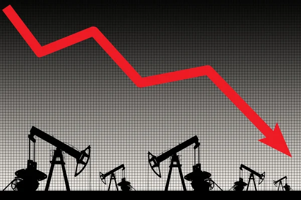 Oil price crisis. Oil price fall graph illustration. — Stock Photo, Image