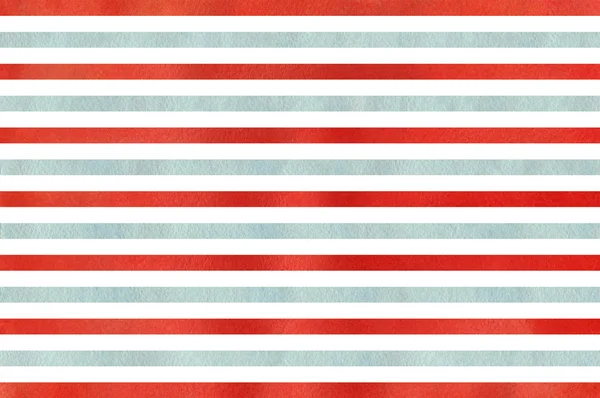 Watercolor red and blue striped background. — Stock Photo, Image