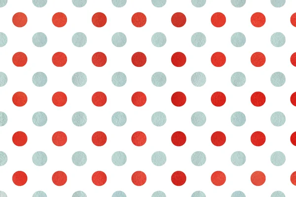 Watercolor red and blue polka dot background.