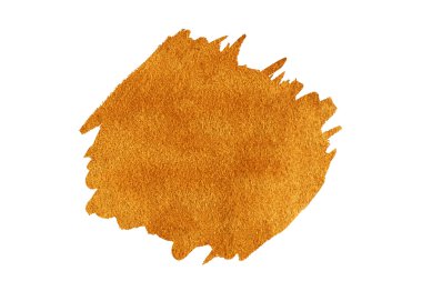 Beyaz arka plan üzerinde izole altın boyalı leke.