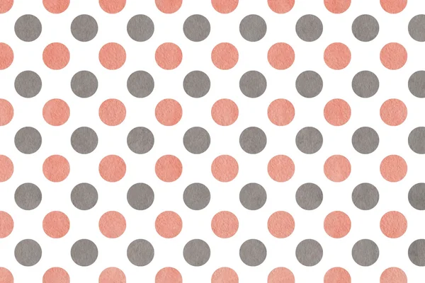 Aquarel roze en grijs polka dot achtergrond. — Stockfoto