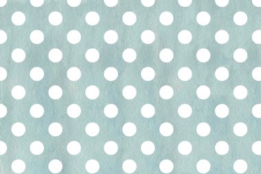 White dots on blue watercolor background.