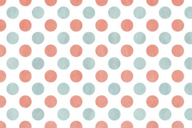 Sulu boya pembe ve mavi polka dot arka plan.