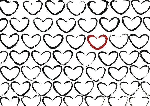 抽象的な心臓パターン。グアッシュイラスト. — ストック写真