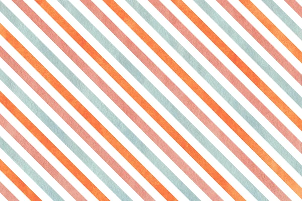 Watercolor pink, blue and orange striped background. — Stock Photo, Image