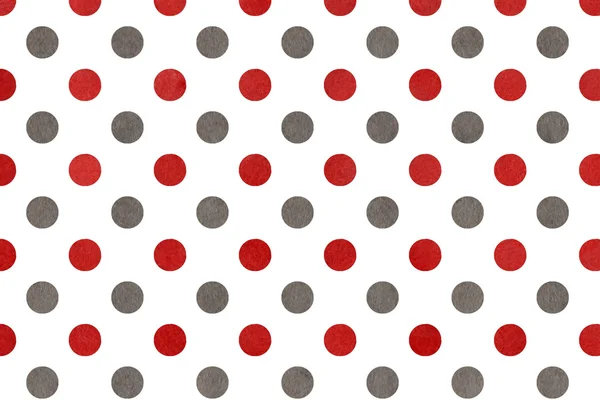 Akvarell mörkt röd och grå polka dot bakgrund. — Stockfoto