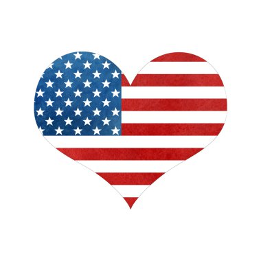 Kalp şekli ABD Amerika bayrağı.