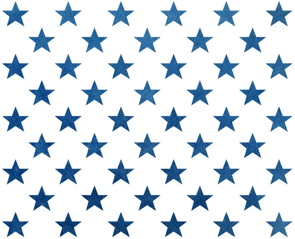 Wzór z dark blue stars akwarela. — Zdjęcie stockowe