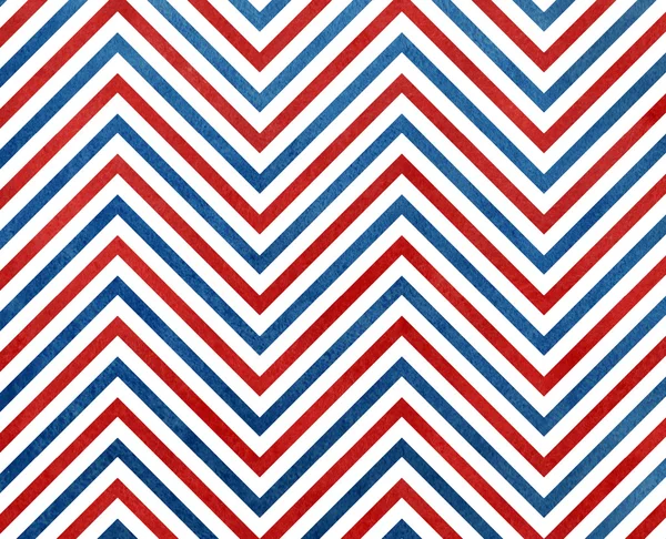 Watercolor dark blue and red stripes background, chevron. — Stock Photo, Image