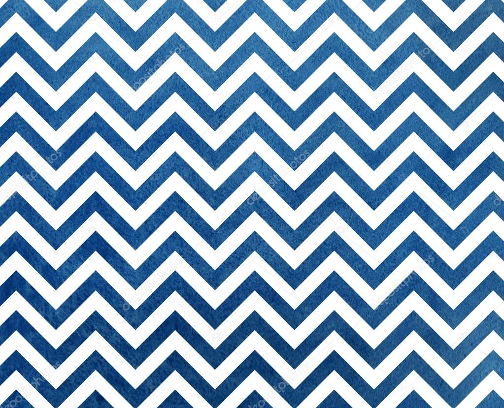 Watercolor dark blue stripes background, chevron. Stock Photo by  © 115097996