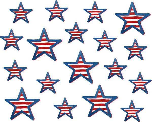 Akwarela grunge blue stars na białym tle — Zdjęcie stockowe