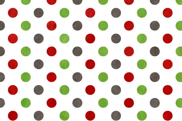 Akvarell grön, mörk röd och grå polka dot bakgrund. — Stockfoto