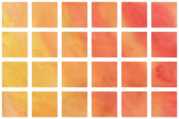 Quadrados de laranja aquarela — Fotografia de Stock