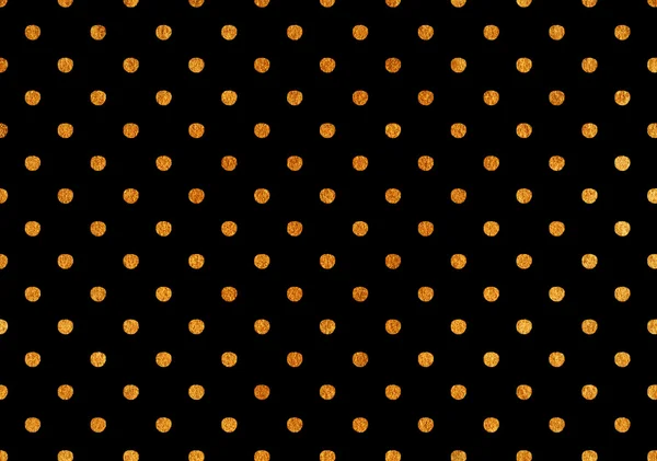 Gouden polka dot zwarte achtergrond. — Stockfoto