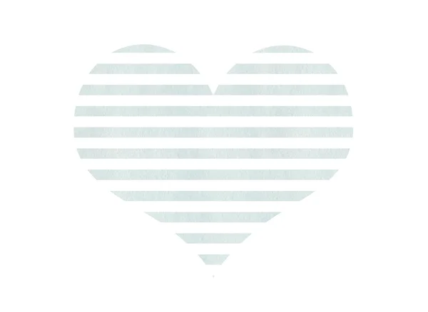 Світло-блакитний смугастий акварельний серце — стокове фото