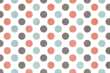 Suluboya pembe, mavi ve gri polka nokta arka plan.