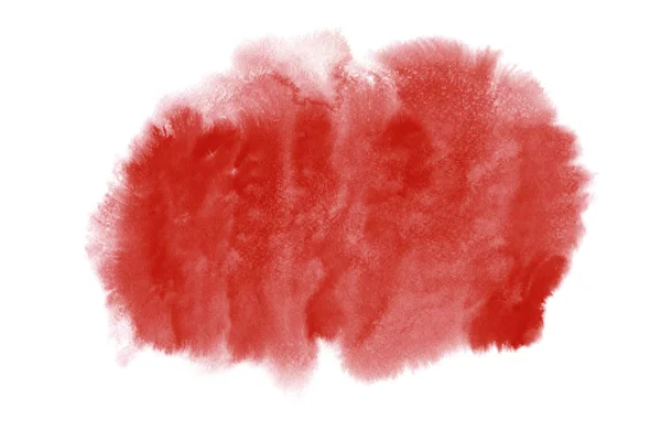Tache aquarelle Aurora rouge isolée sur fond blanc . — Photo