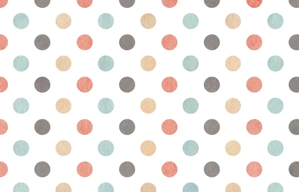 Aquarel grijs, roze, beige en blauw polka dot achtergrond. — Stockfoto