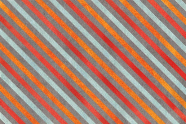 Watercolor orange, blue, red and grey striped background. — Stock Photo, Image